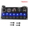 24V 12V Switch Panel For Boat Truck RV Rocker Toggle Car Lights 5/7 Buttons Cigar Lighter Adapter USB Chargers QC 3.0 PD Socket
