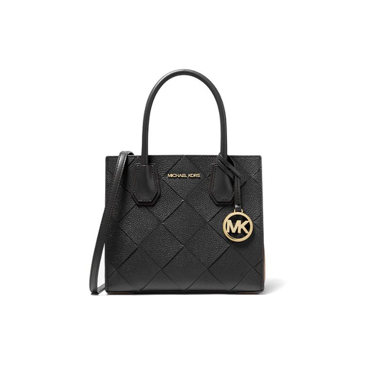 

Michael Kors MK Mercer New Woven Solid Color French Logo Leather Accordion Bag Crossbody Shoulder Bag Tote Medium Women bags Black 35S1GM9M6L-001 Medium