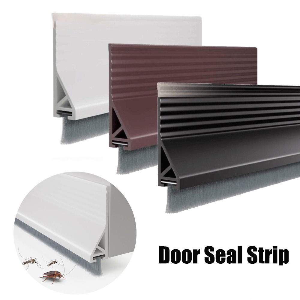 39" Length Door Seal Strip Brush Design Door Draft Stopper Under Door Gap Filler  Universal Fit