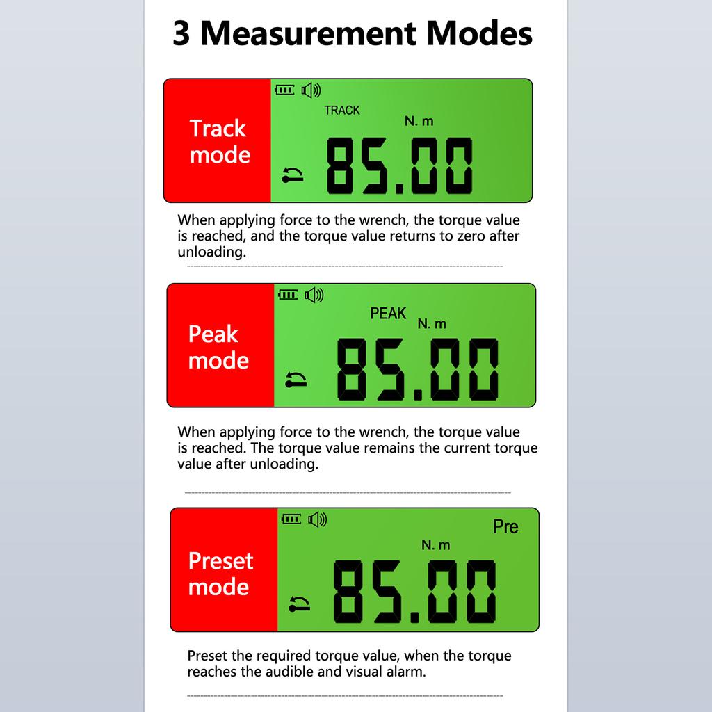 1 4  Digital Torque Screwdriver with Buzzer and LED Flash Notification 0.05 0.5N.m and +  2percent  High Accuracy