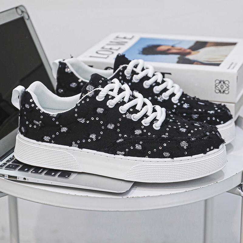 

2025 Spring New Men s Shoes Fabric Breathable Casual Shoes Fashionable Casual Men s Shoes 39 чорний