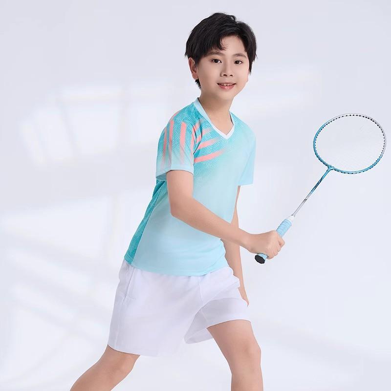 Custom Printed Quick-Dry Badminton Shirt Kids Unisex Sport Top Tennis Pickleball Training Competition Wear
