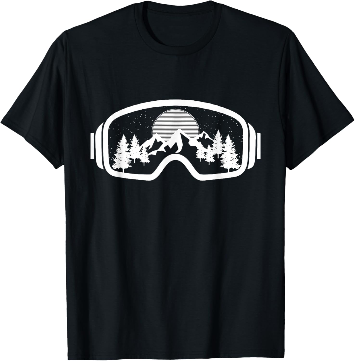 

Ski Mountain Night Scene Graphic Tee Breathable Soft Cotton Casual TShirt for Men - Men s Summer Cotton Graphic Tee S разноцветный