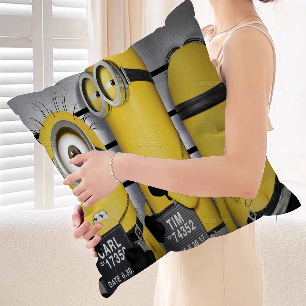 Cartoon-Cute-M-Minions Pillow Cushion Cover Pillowcase Living Room Sofa Home Decor Customized