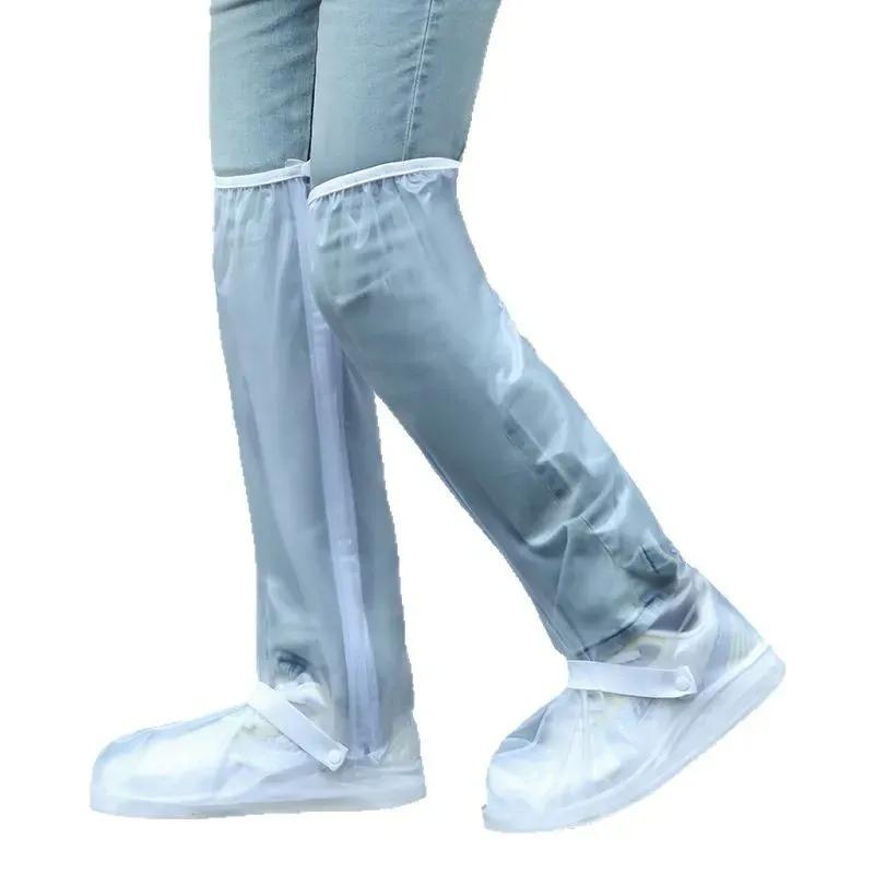 Thickened High Tube Waterproof Riding Shoe Covers Rain Boots over Knee Length Wear Resistant Bicycle Outerwear Shoe Covers