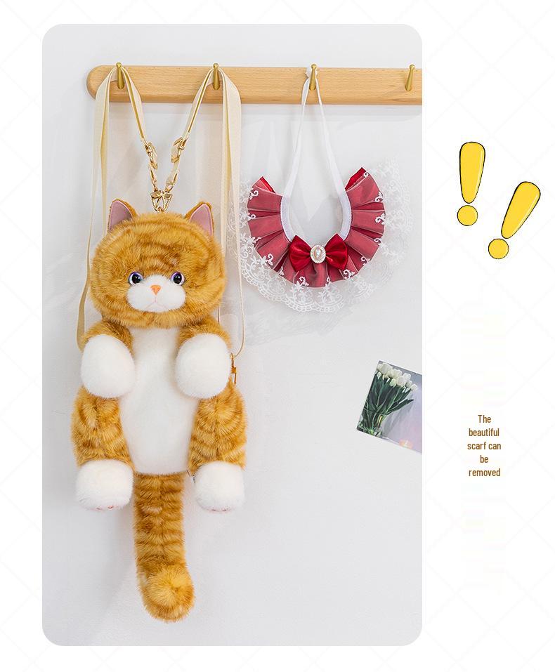 Plush Cat Backpack Doll - Cute Toy Gift for Girls