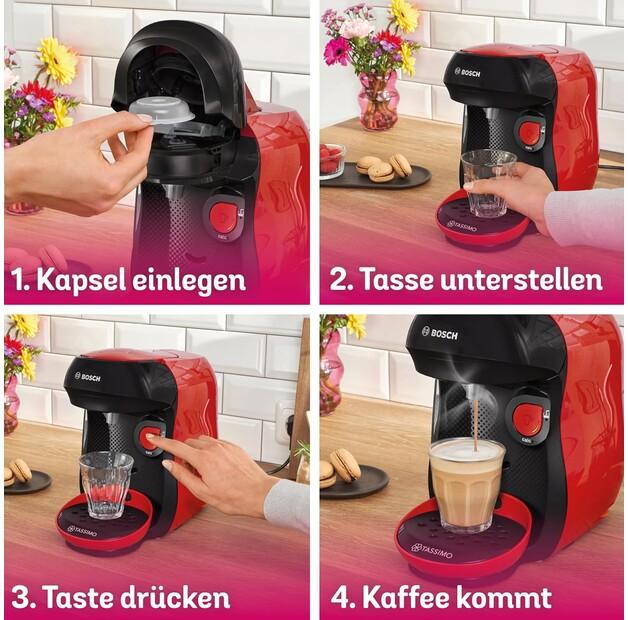 Capsule Coffee Machine Bosch TAS103E Tassimo Happy Friendly