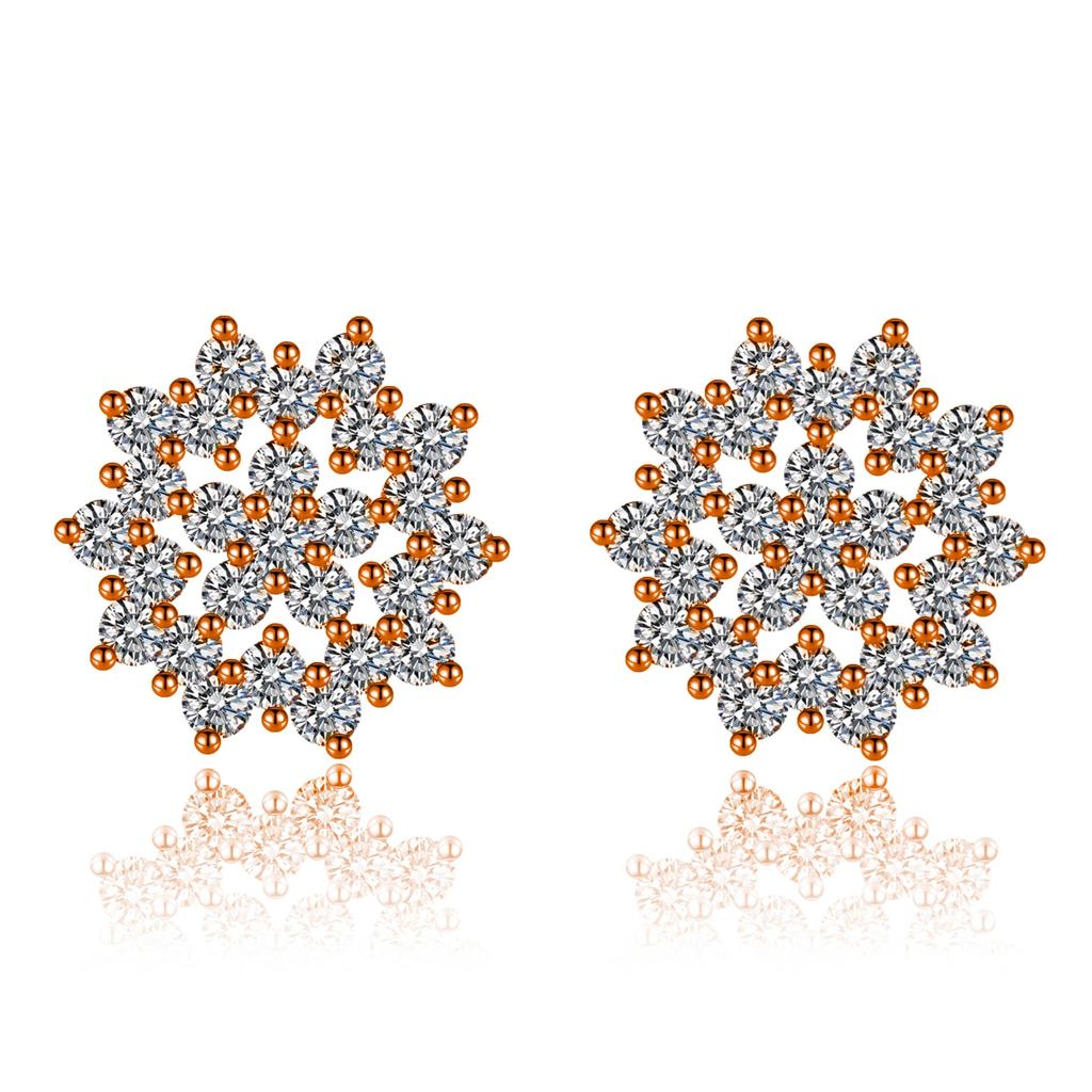 Temperament Korean Simple Diamond Smooth Skin Stone Earrings Earrings