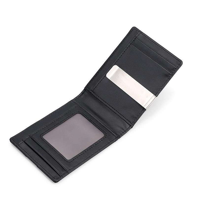 RFID Anti-magnetic Carbon Fiber Pattern Leather Wallet Men's Metal Dollar Wallet Anti-theft Brush Wallet