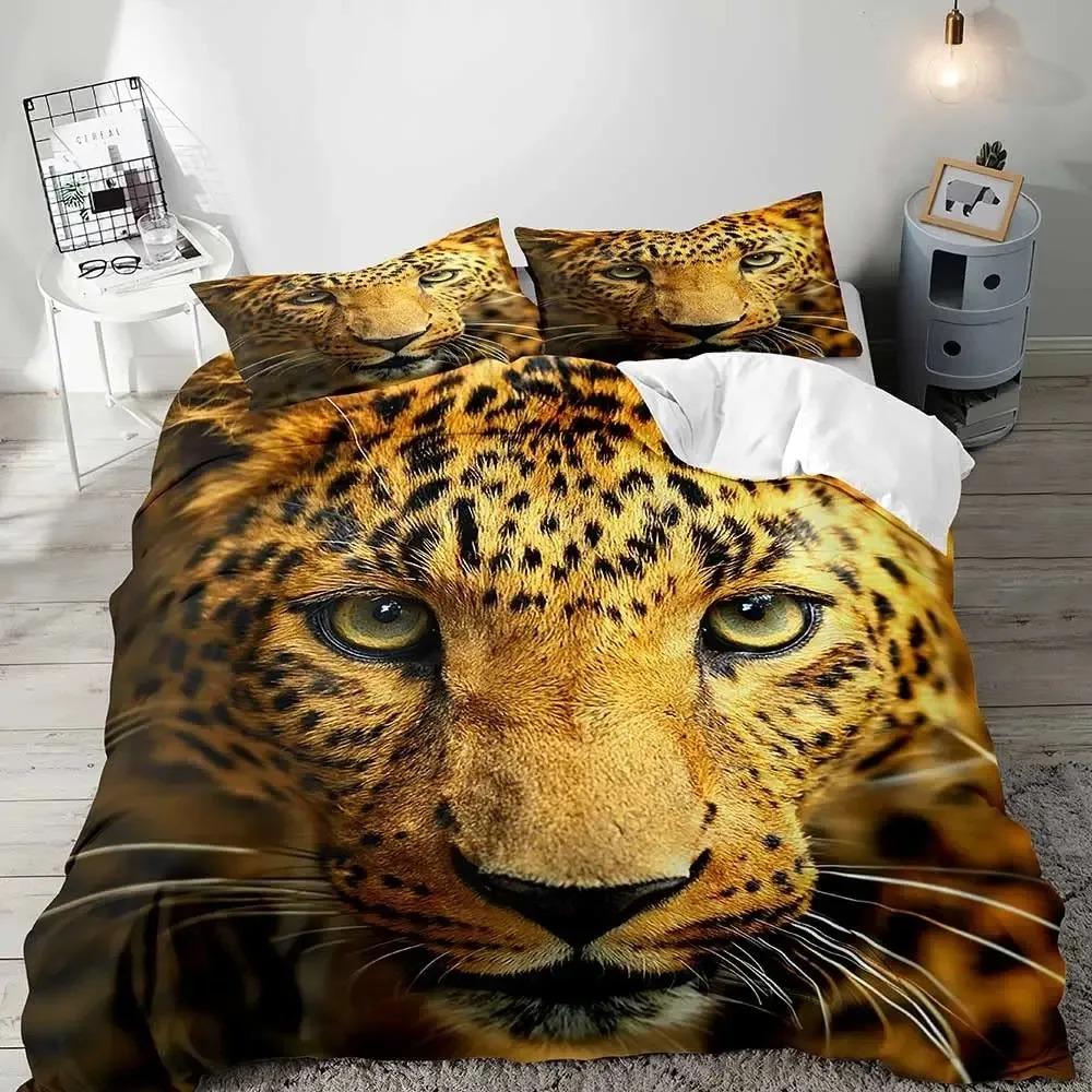 Lion Duvet Cover Set KingAfrican Safari Animal Black Bedding SetCouples Comforter CoverQuilt CoverRomantic Lion Couple Gifts