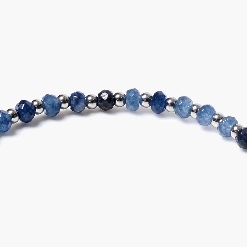 Jbans Classic Deep Blue Rondel Cut Slim 685 3X1 Binding Round Ring 1250 Bracelet Set (C2501-Se416_Na)