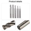 4-flute Structure Carbide End Milling Cutter HSS Slot Drill Bit Set