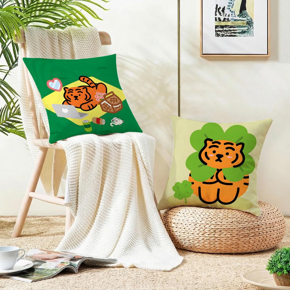 Cool MMUZIK TIGERS Cushion Cover Breathable and Skinfriendly Linen Pillowcase Square Removable and Washable Cushion