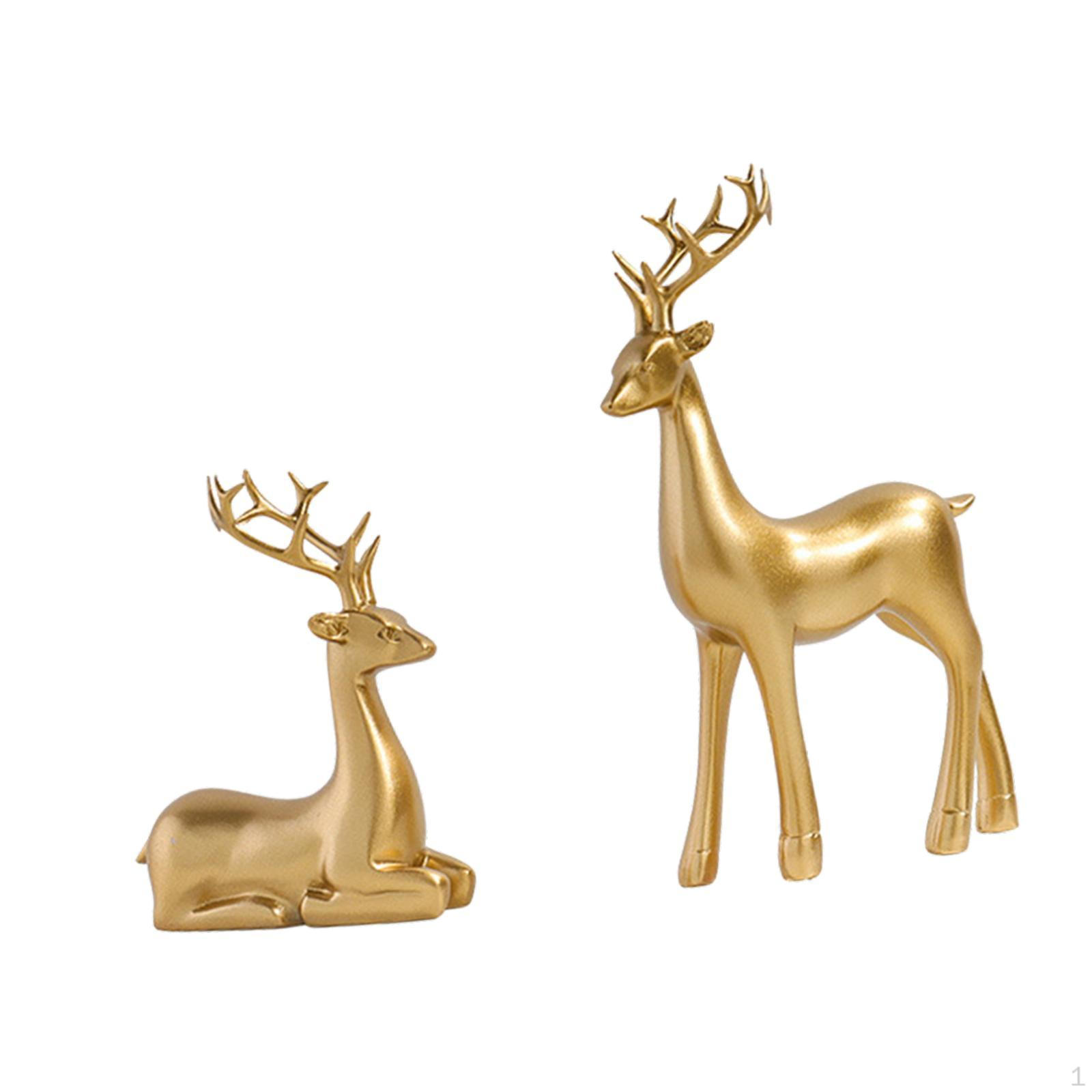 

Декоративная фигурка оленя, статуэтка лося для книжной полки домашнего офиса золотой