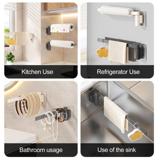 1/2Pcs Kitchen Hanging Rack 360-Degree Rotation Wall-Mounted Rotating Organizer Vertical Wall Storage Stand Rag Holder