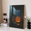 5D Diamond Art Painting Kit Spooky Pumpkin Scene Full Drill Rhinestone Canvas Creative Craft for Home Decoration