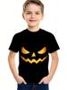 Halloween   Kids Clothes Cute Pumpkin Spooky Leaves 3D Print Casual O-Neck Short Sleeve Quick-Dry Boy T-Shirts for Children