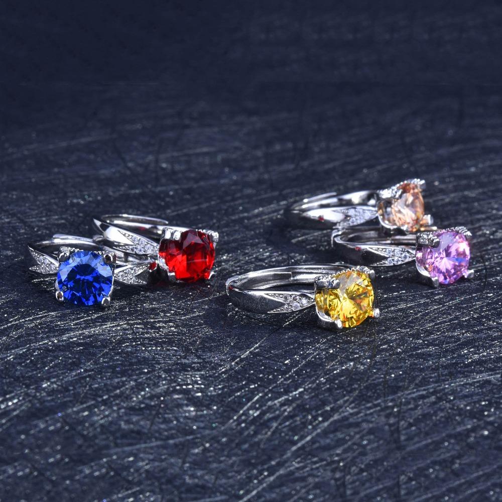 2CT Colorful Moissanite High Carbon Diamond Imitation Gemstone Ring for Women Fashion Jewelry