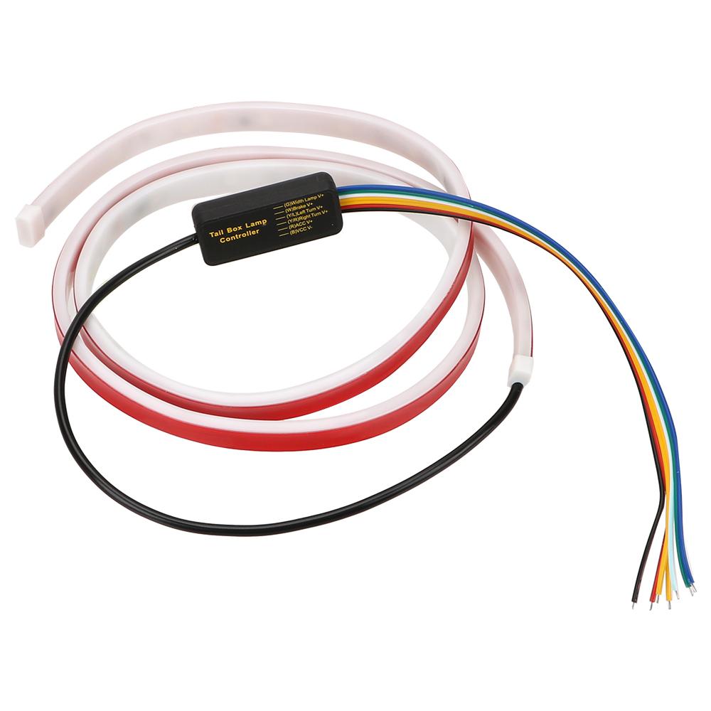 Signal Lamp Dynamic Streamer Brake Turn Signal Car LED Strip Lighting Rear Trunk Tail Light 1.2m Reverse Warning Light 12V