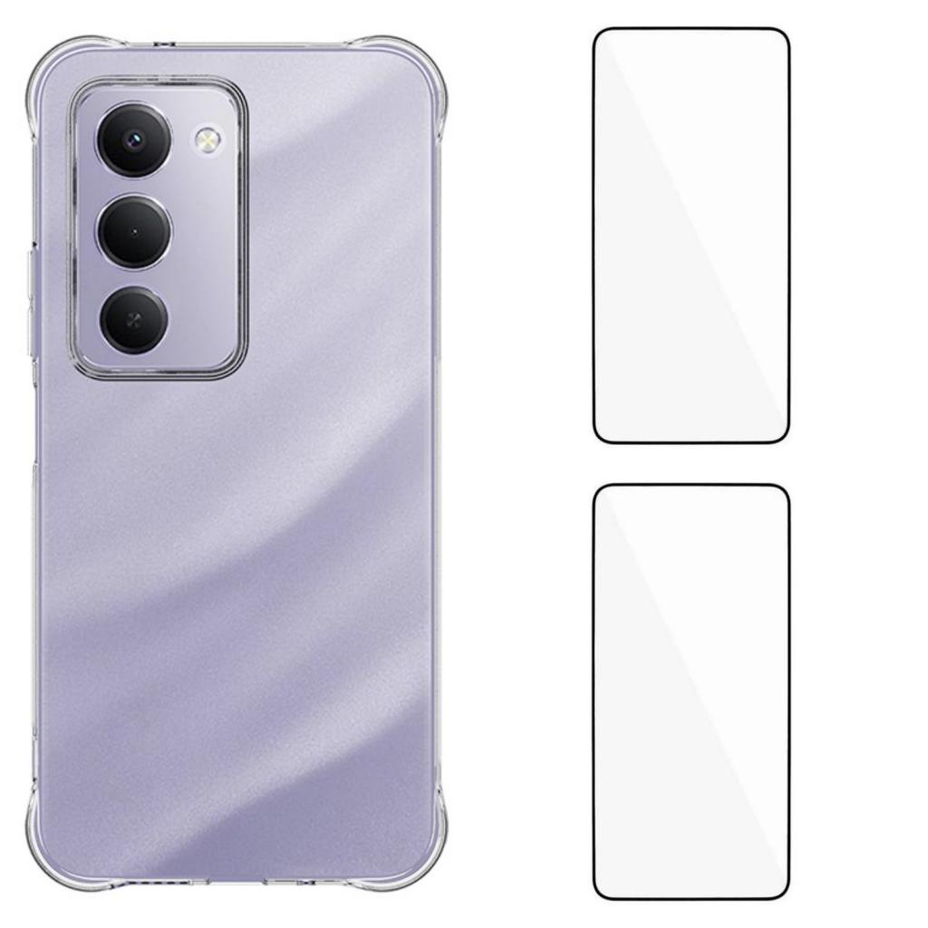 For Xiaomi Redmi 15 5G (Global) (169mm) TPU Case WANLONFENG WL2 Series 2.0mm Phone Cover with 2Pcs Tempered Glass Films