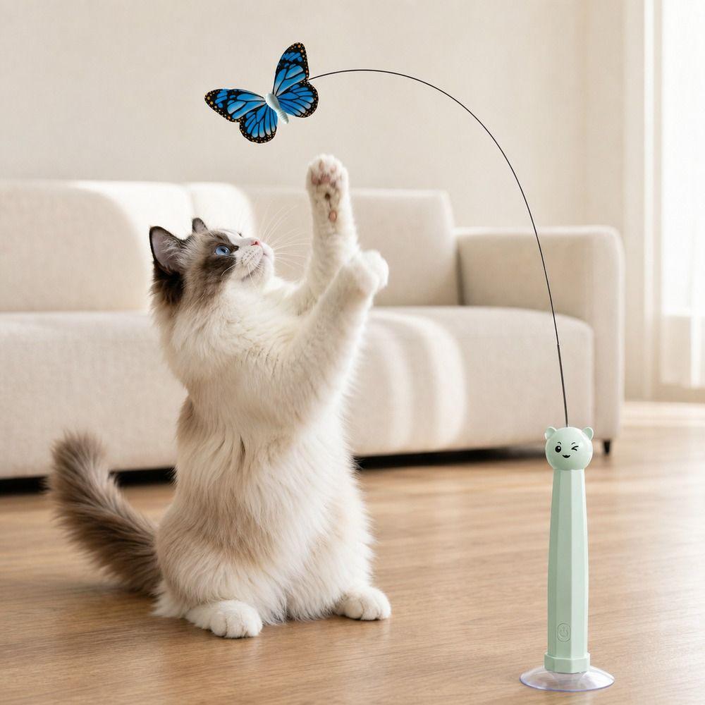 Suction Cup Base Electric Butterfly Cat Toy Electric Rotating Automatic Cat Toy Pet Gifts