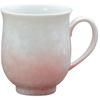 Kyoto ware/Kiyomizu Ware Mug, Approximately 280ml Capacity, Floral Crystal Pattern, White Background with Red Accents, Made In Japan. (KTA956-02)