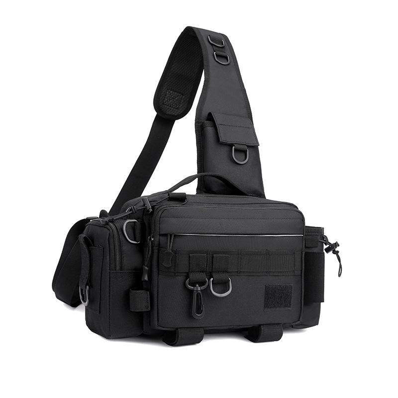 Large Capacity Luya Bag Multifunctional Fanny Pack Fishing Rod Bag Tactical Backpack Crossbody Bag Fishing Plug Rod Fishing Gear Bag Rod Bag