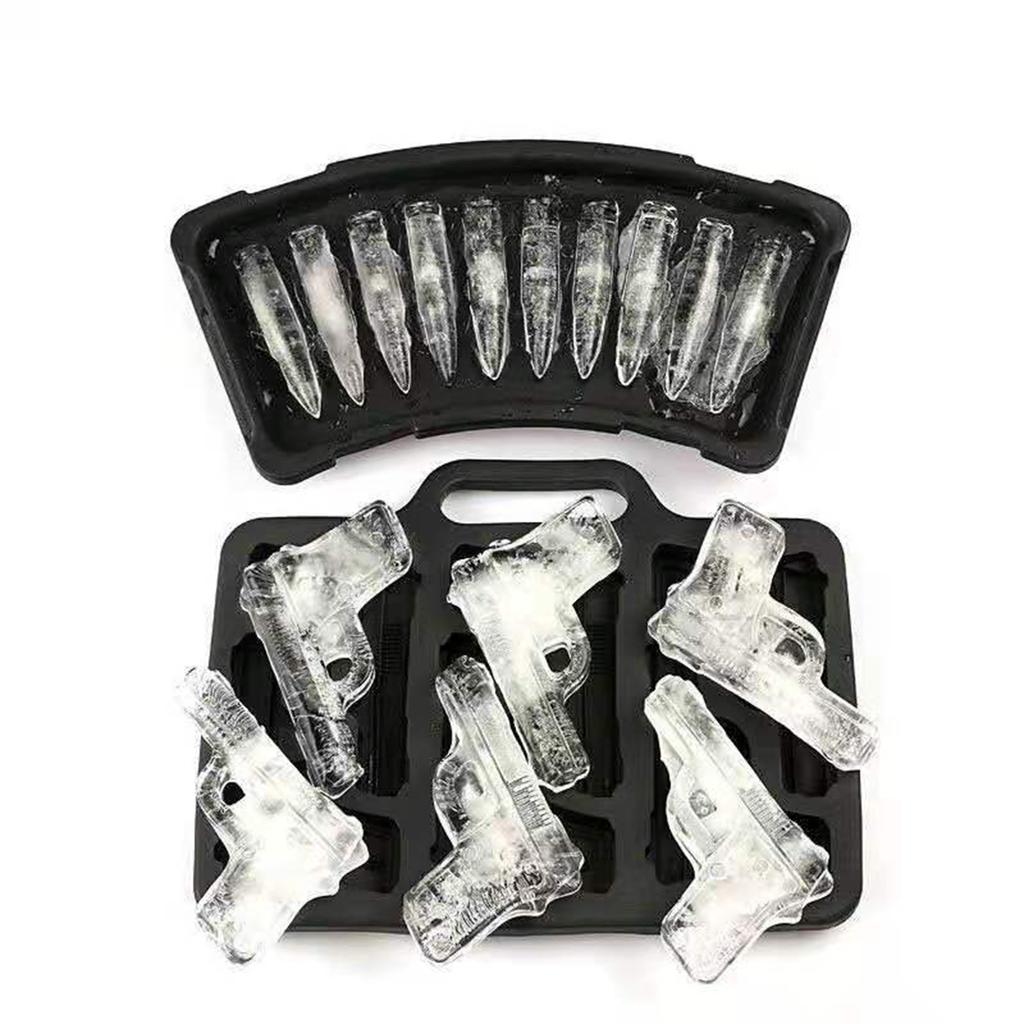Innovative Ice Maker Flexible Ice Cube Molds Handgun/Bullet Shape Silicone Ice Cube Tray Silicone Ice Cube Maker for Ice