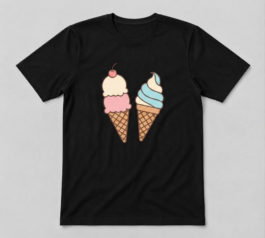 Ice Cream Summer Vibes Holiday Funny Lover Graphic Gift Black Unisex T-Shirt