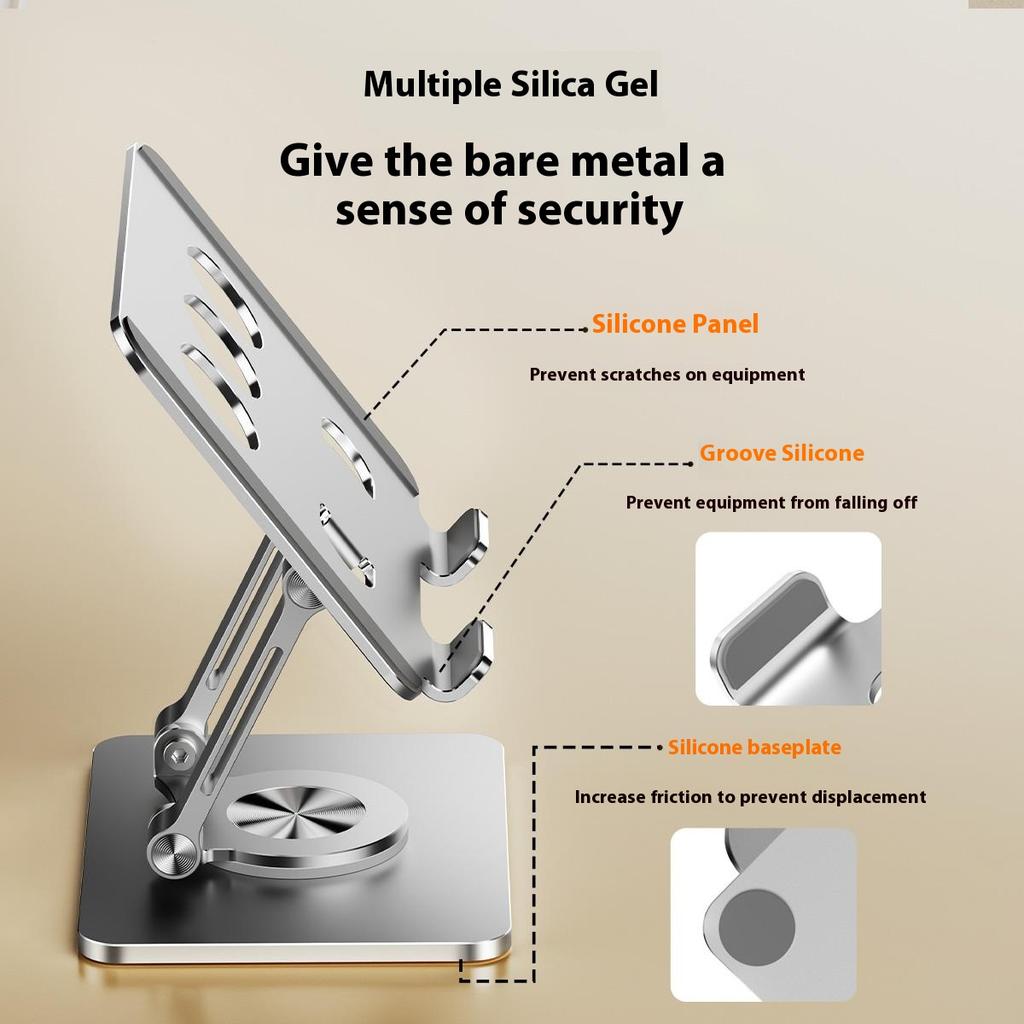 J59 Aluminum Alloy Desktop Stand 360 Degree Rotating Tablet Holder Height Adjustable