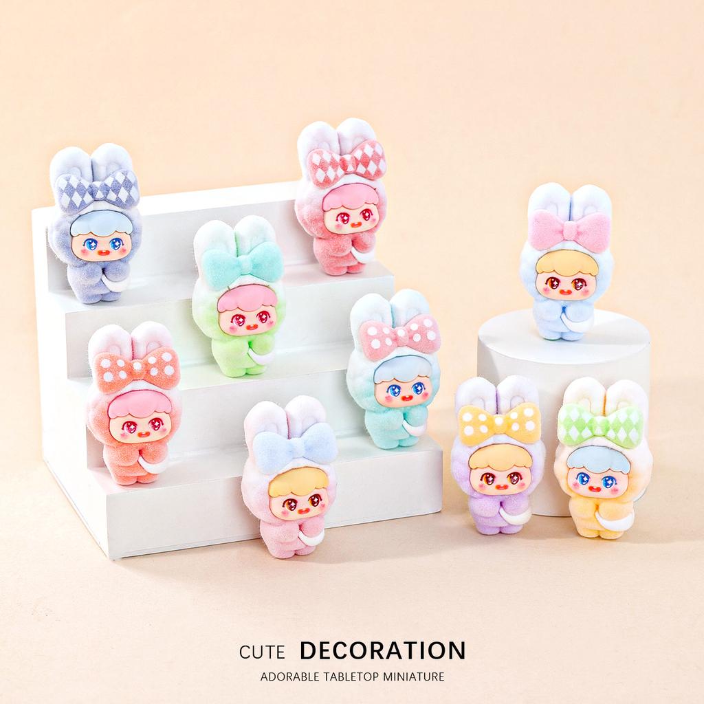 6pcs Cute Style Plush Travel Bunny Desktop Car Decoration Batch