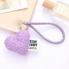 Sweet Plush Love Heart Pendant Wristlet Keychain Bag Charm Keyring Pendant Lanyard for Backpack Coin Purse Decoration