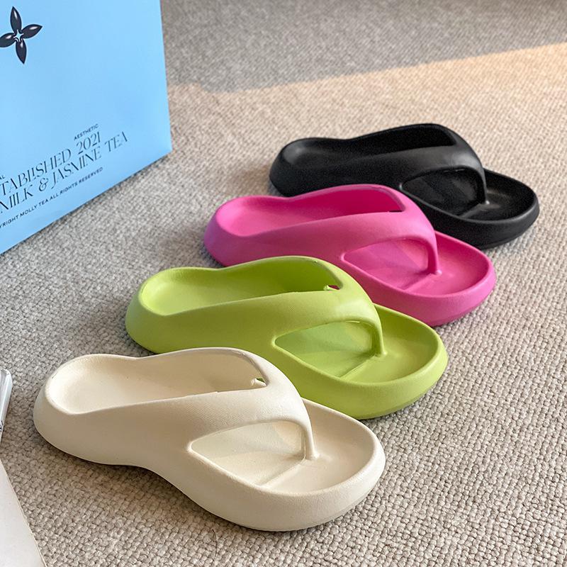 Soft and Comfortable Flip-flops for Women, New Style, Thick-soled, Non-slip, Beach Sandals with Platform Sole