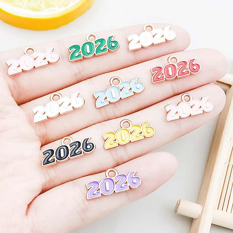 10/20/30Pcs 2026 Charms Alloy Number Pendant For Diy Graduation Bracelet Necklace Earrings Keychain Jewelry Making Accessories
