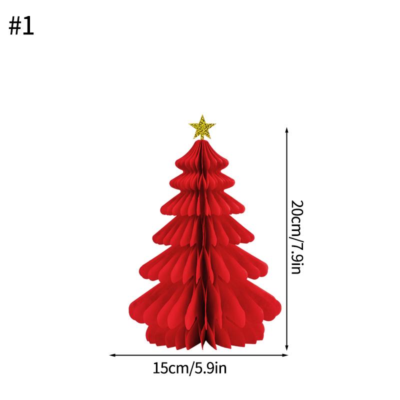 Decorazione Albero di Natale 3D a Nido d'Ape Carta Albero di Natale Pendente Appeso Nuovo Anno Festa di Natale Atmosfera Negozio Decorazione Prop