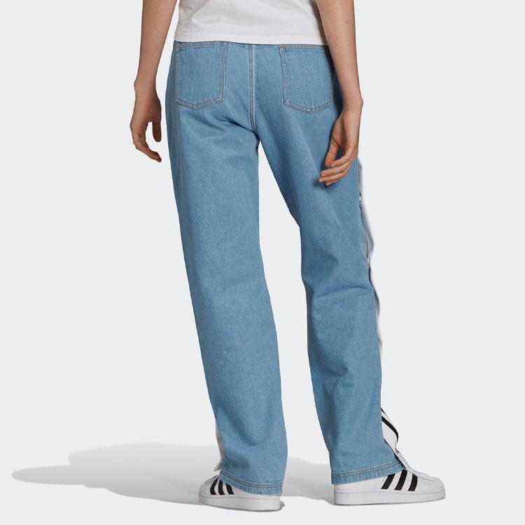 Adidas Originals X Dry Clean Only Co-Branded Buttoned Casual Comfortable Sports Denim Pants Women Bottoms Blue H59020