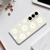 For Samsung Galaxy A56 5G Case White Daisy Pattern Printing Straight Edge TPU Phone Back Cover