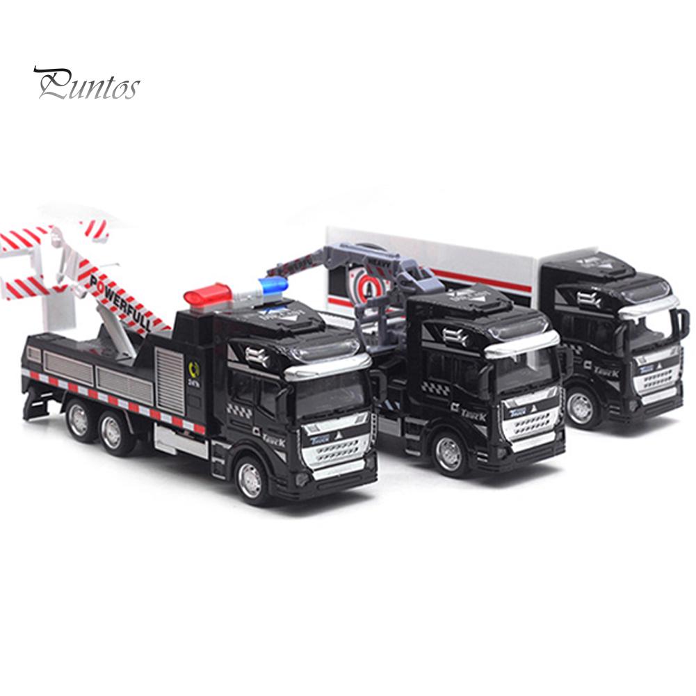 Puntos Kids Toy Realistic Alloy Police Rescue Transport Vehicle Pull back Car Eucation