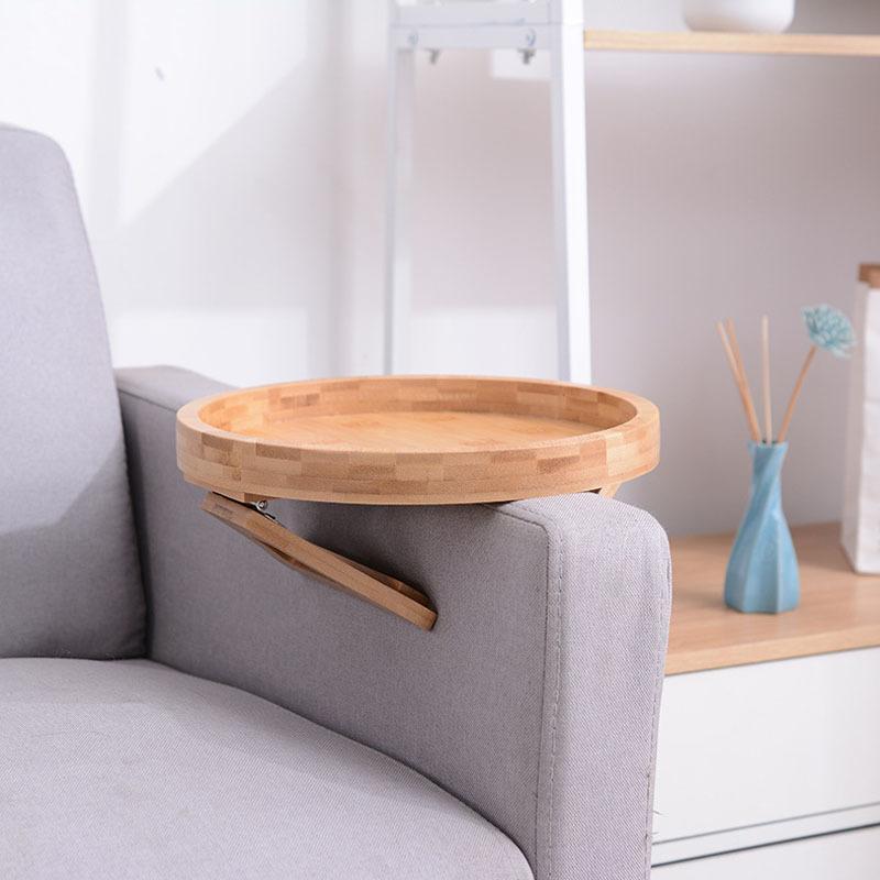 Sofa Tray Table Portable Folding Sofa Arm Clip Bed Sofa Snacks Drinks Breakfast Tray