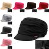 Spring Autumn Ladies Soft Hat With Wrinkled Asymmetric Design For Casual Outdoor Wear
