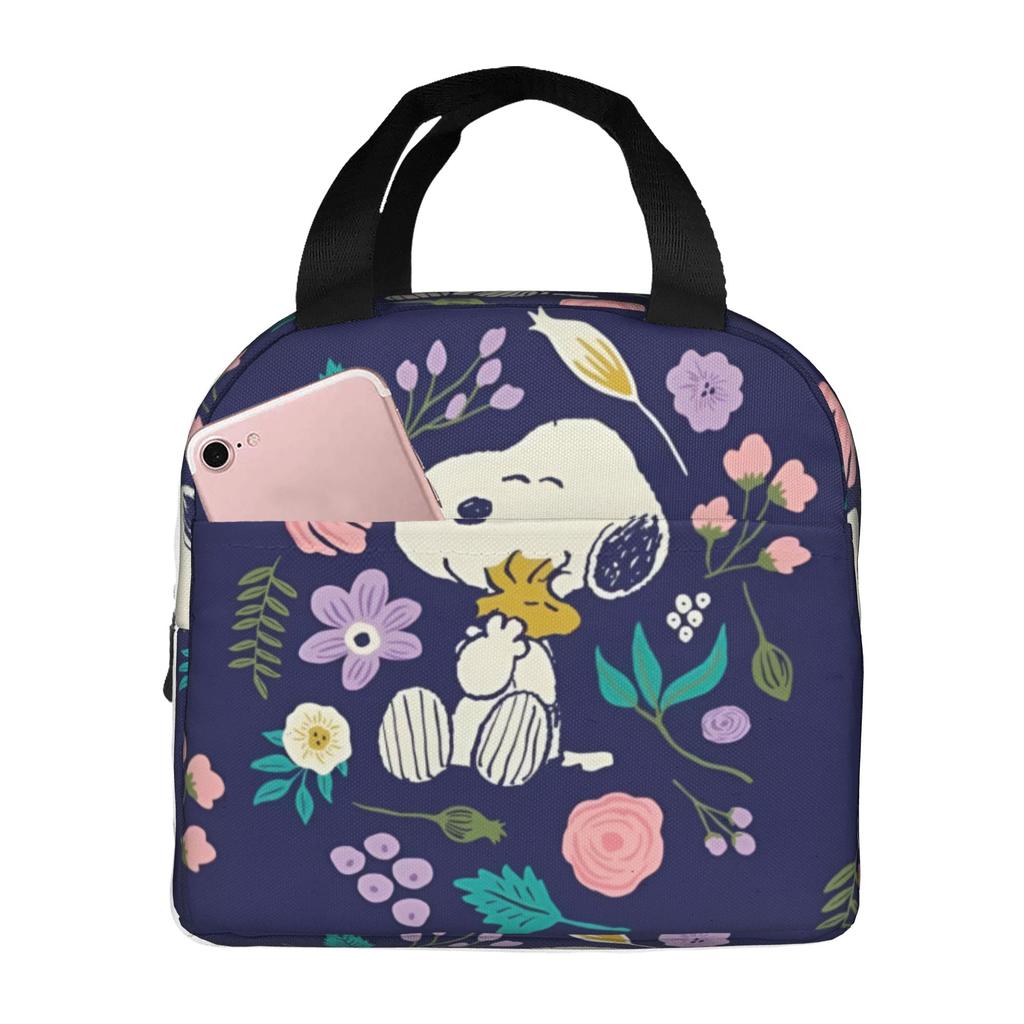 Custom S-Snoopies Portable Lunch Box Women Men Leakproof Manga Thermal Cooler Food Insulated Lunch Bag Office Work