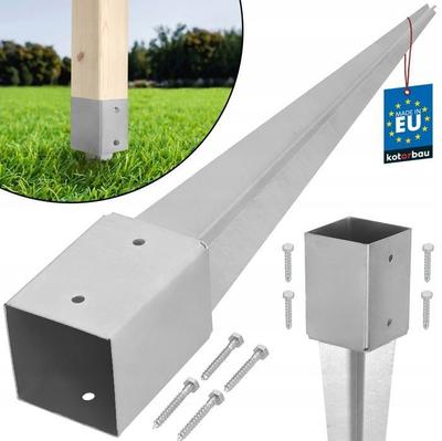 Galvanized Steel Drive-in Post Support - Stake for Fence Post - 101 X 101 Mm - Length 750 Mm - KOTARBAU®