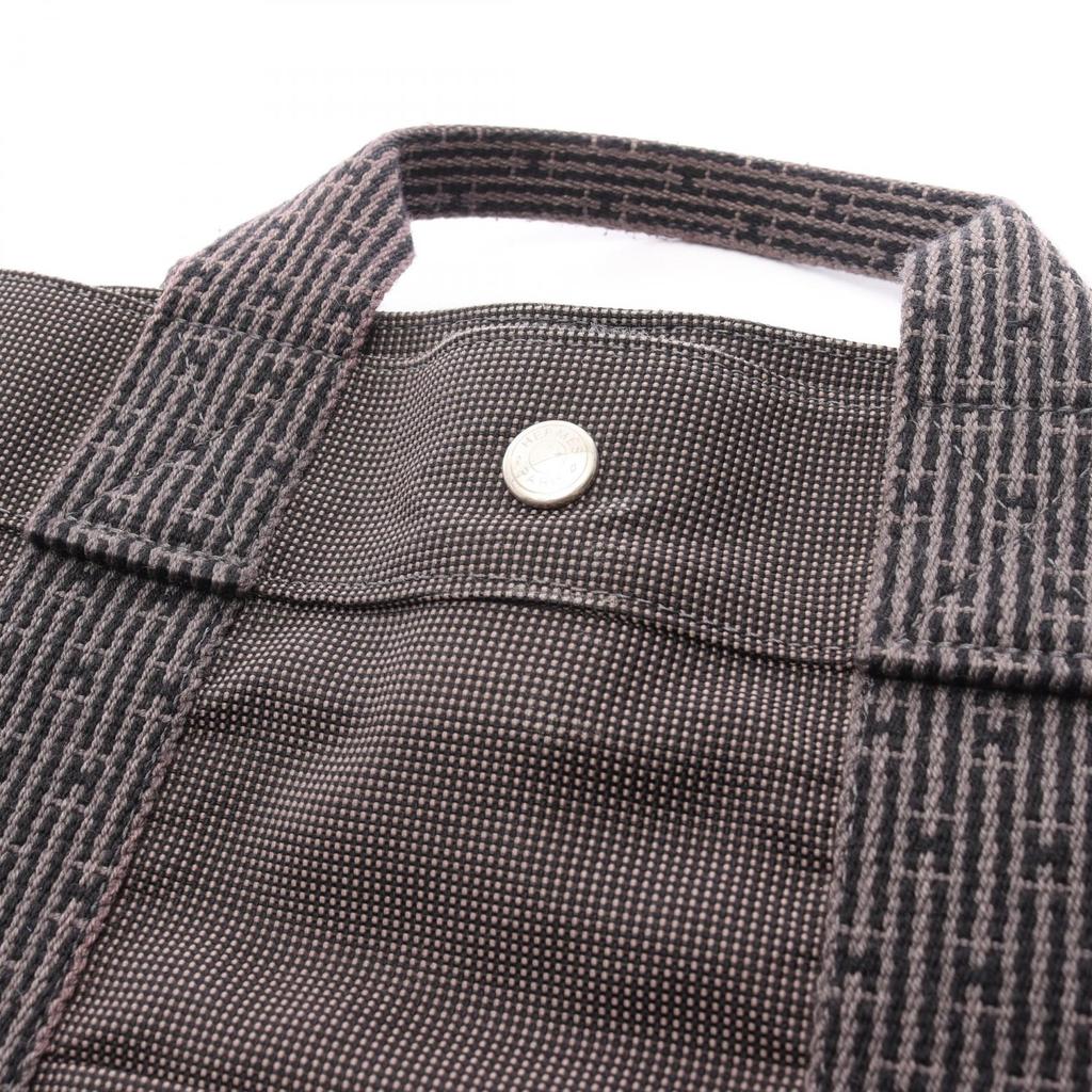 Used HERMES HerlineMM Tote Bag canvas Nylon canvas Gray Used unisex