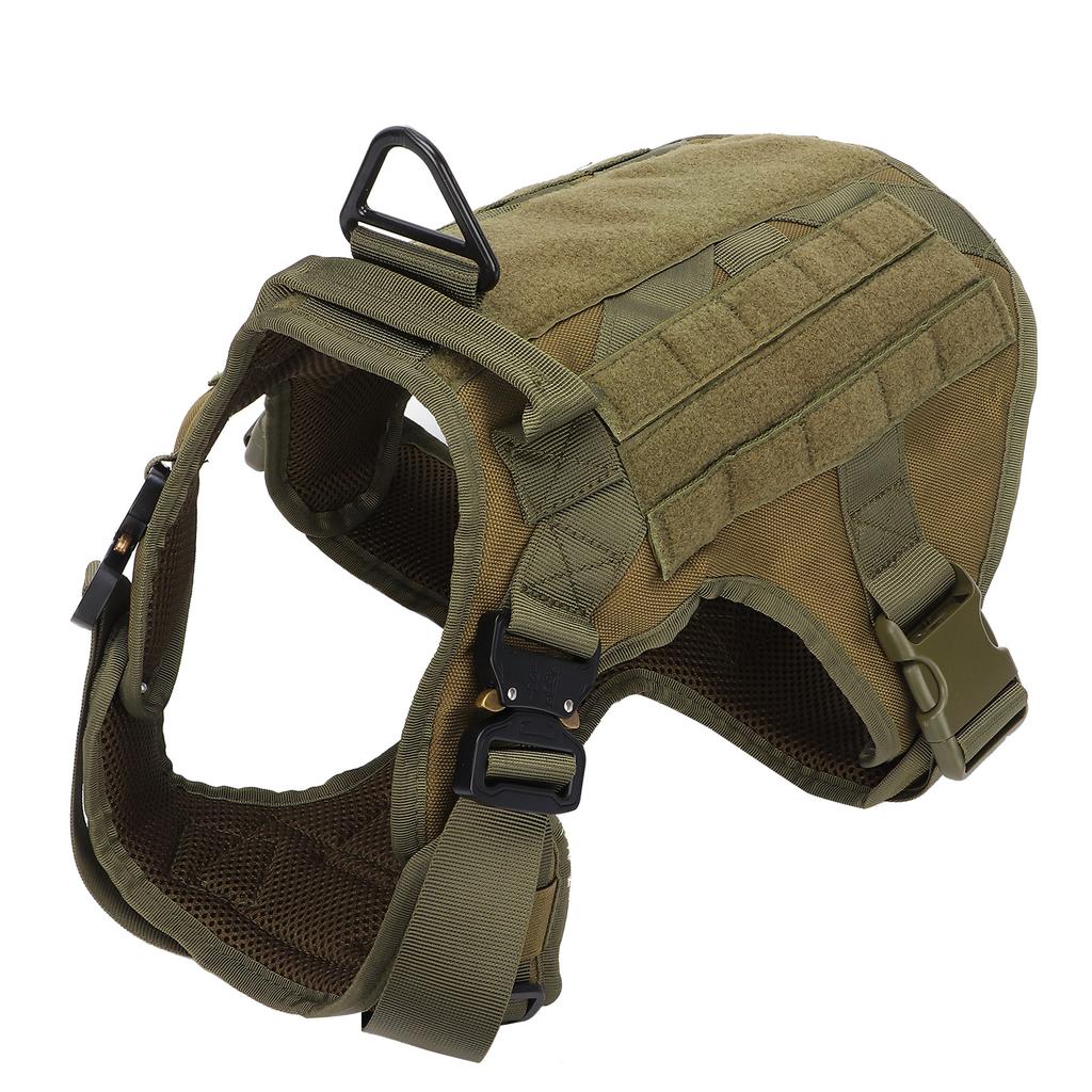 Pet Military Harness Chest Back Velvet Material Suitable for Large and MediumSized Dogs(L )
