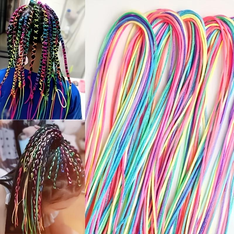 60Pcs Mixed Color Braided Hair Ropes for Colorful Hair DIY Sweet Hair Ropes Hair Accessories