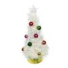 Metallic Tinsel Christmas Tree Light-up Foil Fringe Christmas Tree with Ball Ornaments for Holiday Home Office Tabletop Decoration