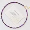 Vintage High Quality Purple Quartzite Natural Royal Amethyst Design Sense Necklace Collarbone Chain Women