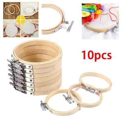 10 Stück/Set 8-23cm Optional DIY Kreuzstich Stickerei Kreis Bambus Reifen Kreuz Reifen Ring Unterstützung Holz Nadel Handwerk Werkzeuge