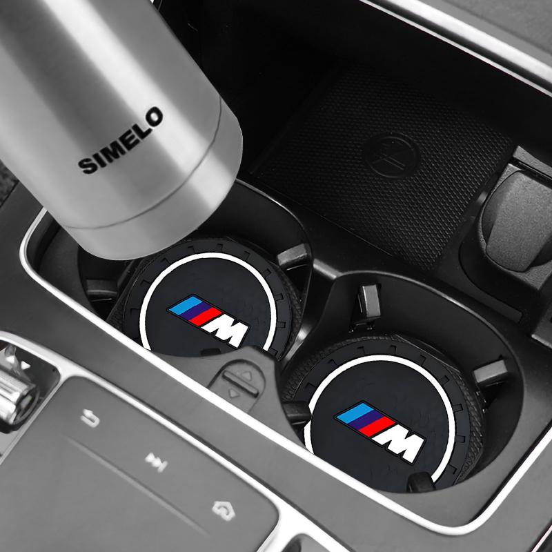 LHDQ4 BMW M Car Coaster Water Cup Bottle Mat Silicone Non Slip Pad For X1 X2 X3 X4 X5 F48 G01 E84 E83 F39 F10 F30 G11 G07 G86 G60 E60