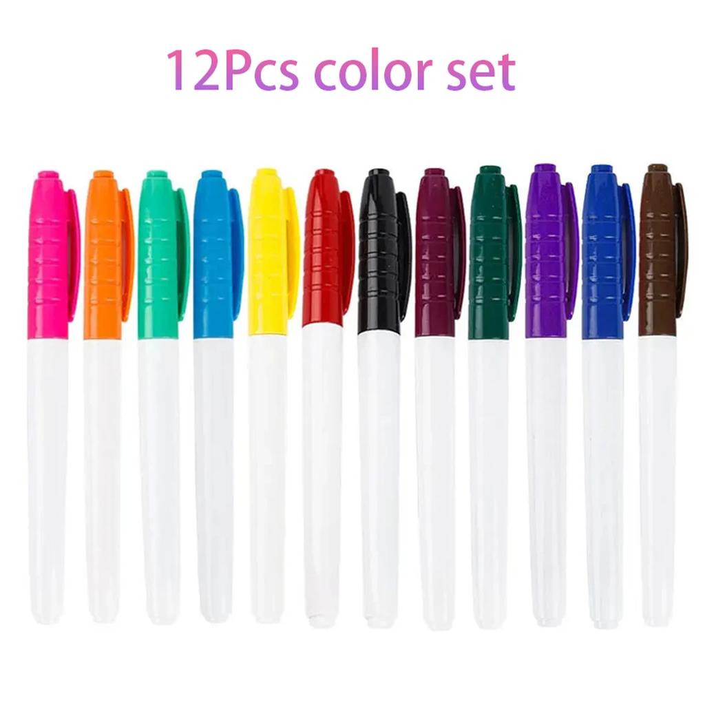 12Colors/set Ultra Fine Tip05mm Dry Erase Markers Erasable Whiteboard Markers for SchoolOfficePlanning White Board Marker